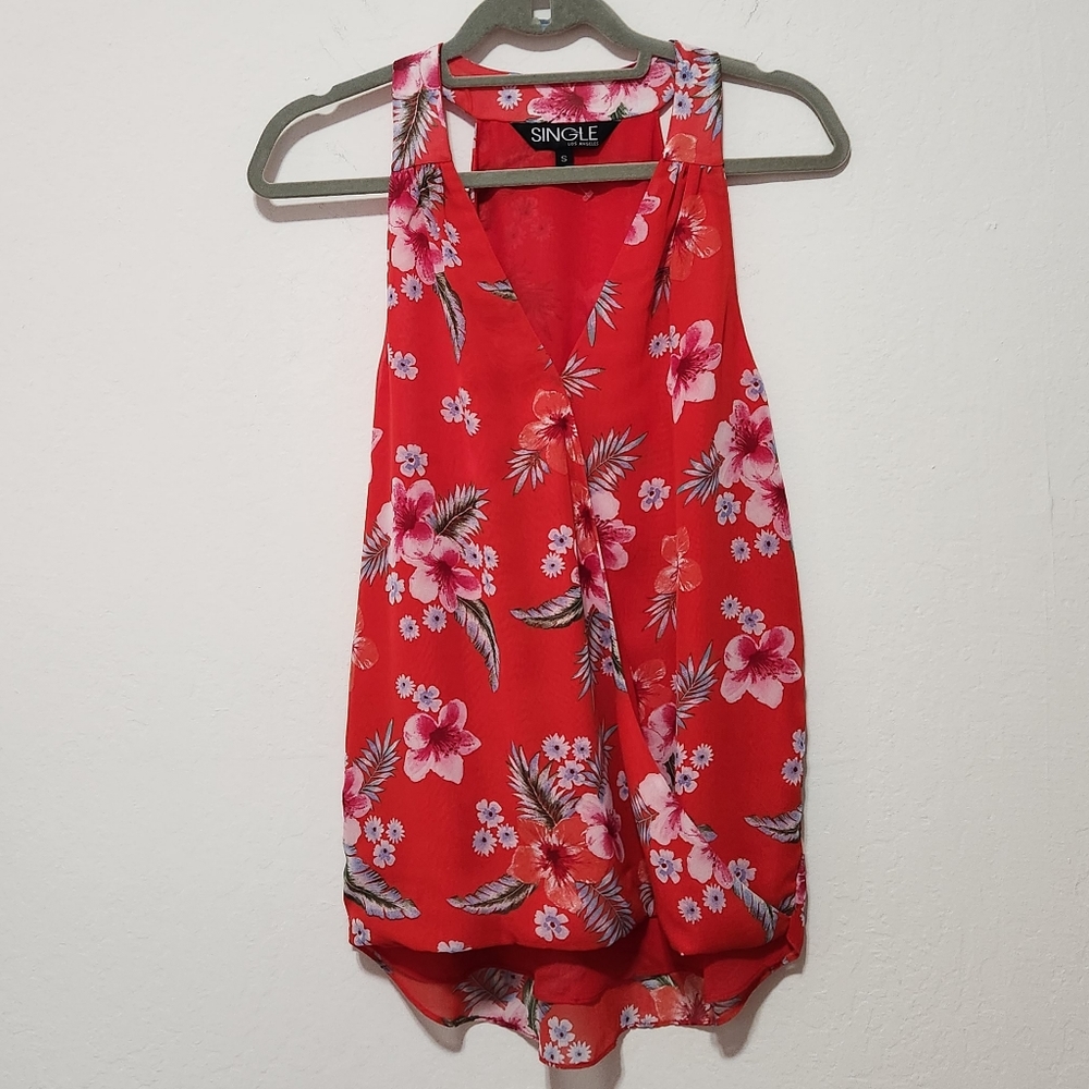 Red & Orange Floral Tank
